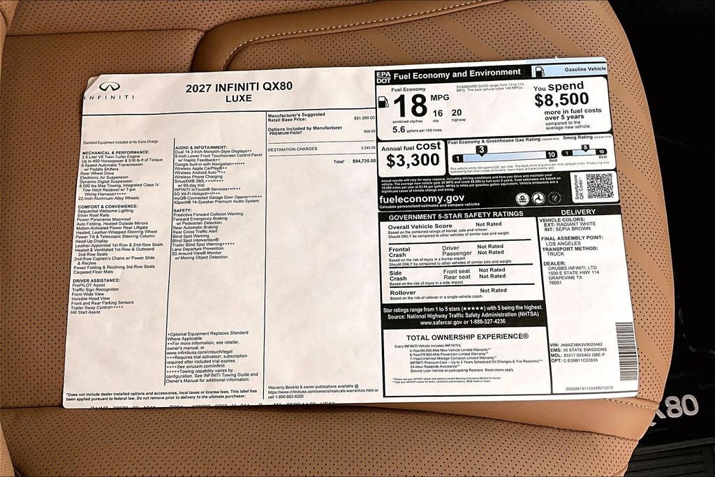2027 INFINITI QX80 LUXE
