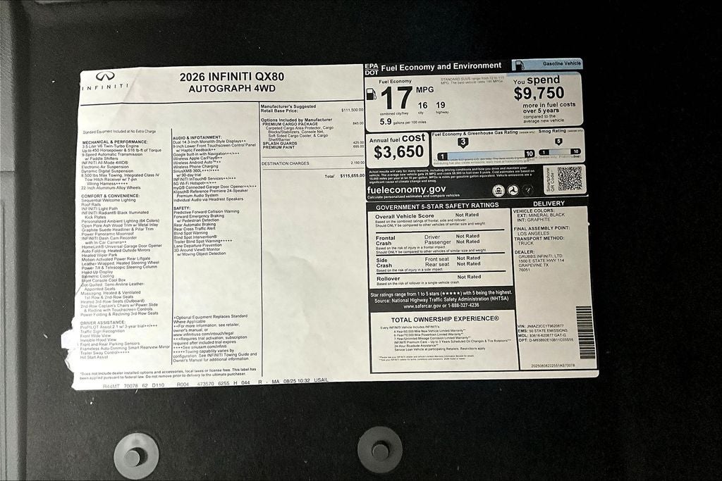 2026 INFINITI QX80 AUTOGRAPH