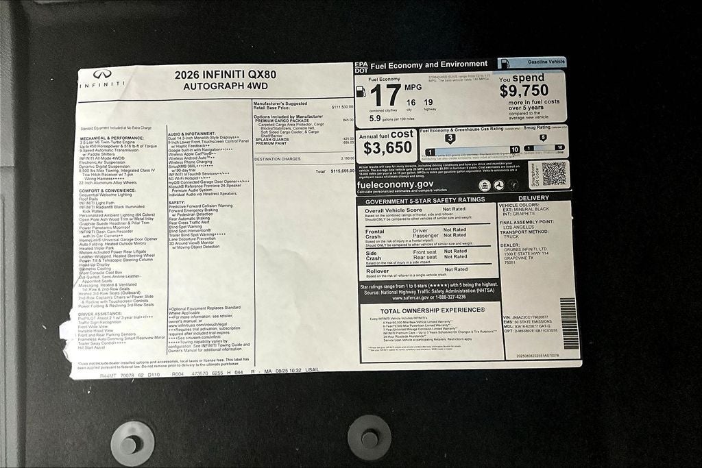 2026 INFINITI QX80 AUTOGRAPH