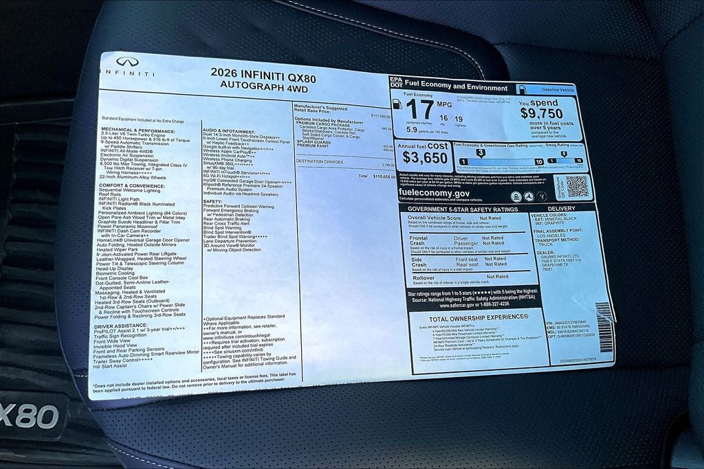 2026 INFINITI QX80 AUTOGRAPH