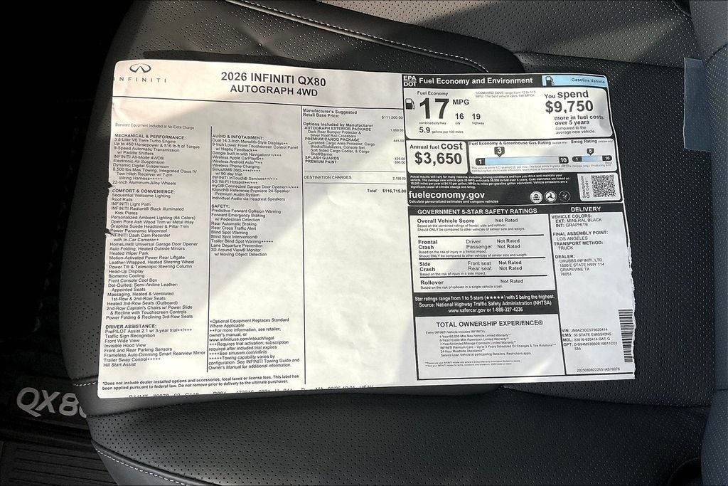 2026 INFINITI QX80 AUTOGRAPH