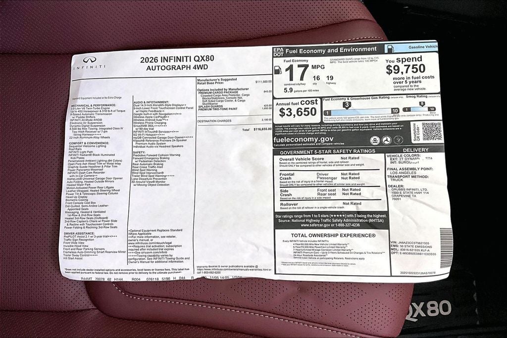 2026 INFINITI QX80 AUTOGRAPH