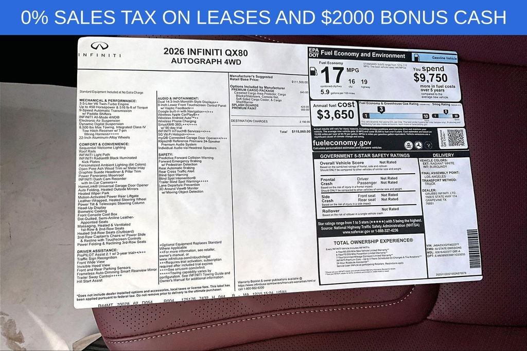 2026 INFINITI QX80 AUTOGRAPH