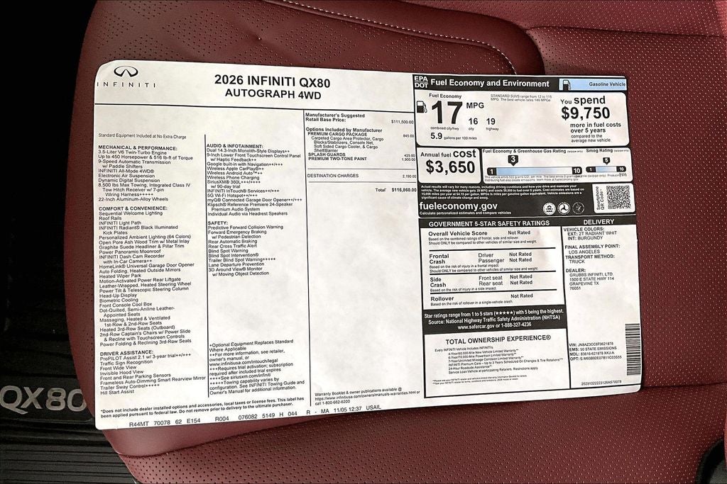 2026 INFINITI QX80 AUTOGRAPH