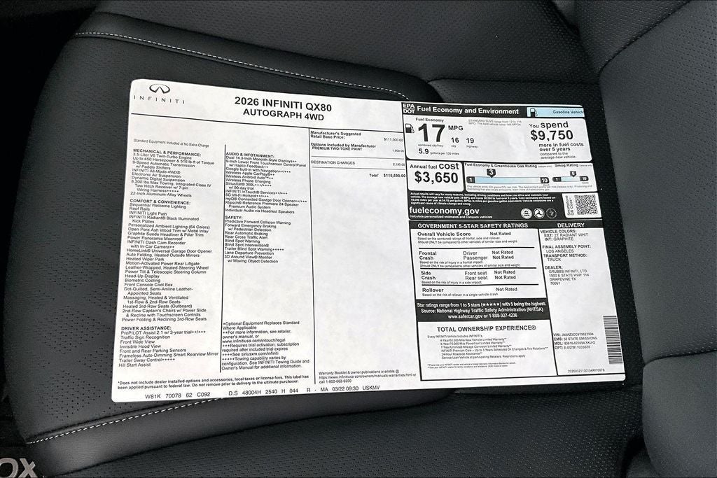 2026 INFINITI QX80 AUTOGRAPH