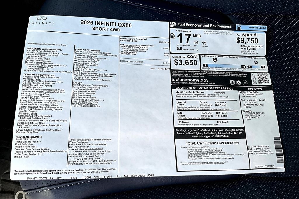 2026 INFINITI QX80 SPORT