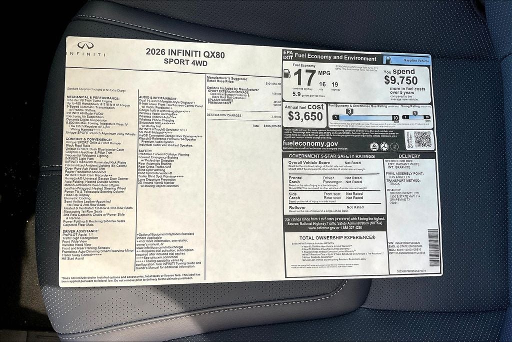 2026 INFINITI QX80 SPORT
