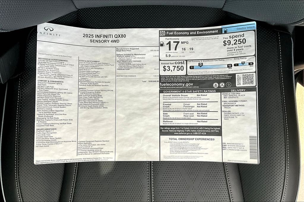 2025 INFINITI QX80 SENSORY