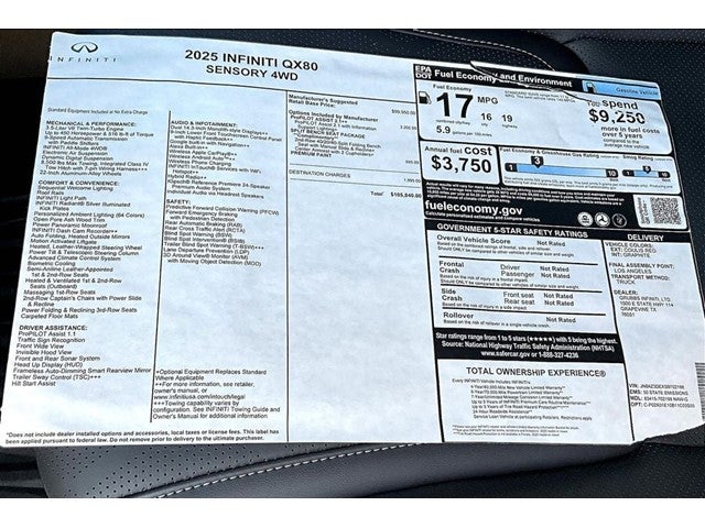 2025 INFINITI QX80 SENSORY