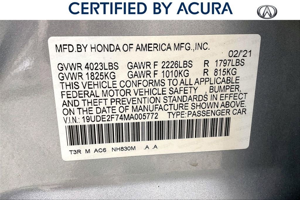 2021 Acura ILX Premium Package