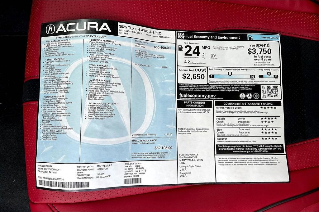 2025 Acura TLX A-Spec Package SH-AWD