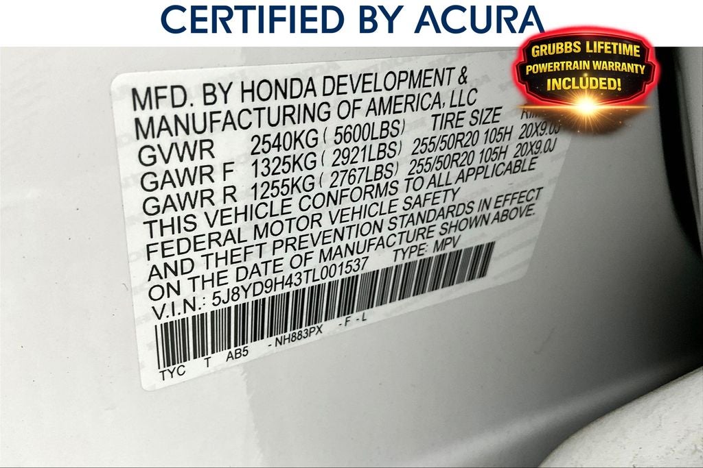 2026 Acura MDX Technology Package