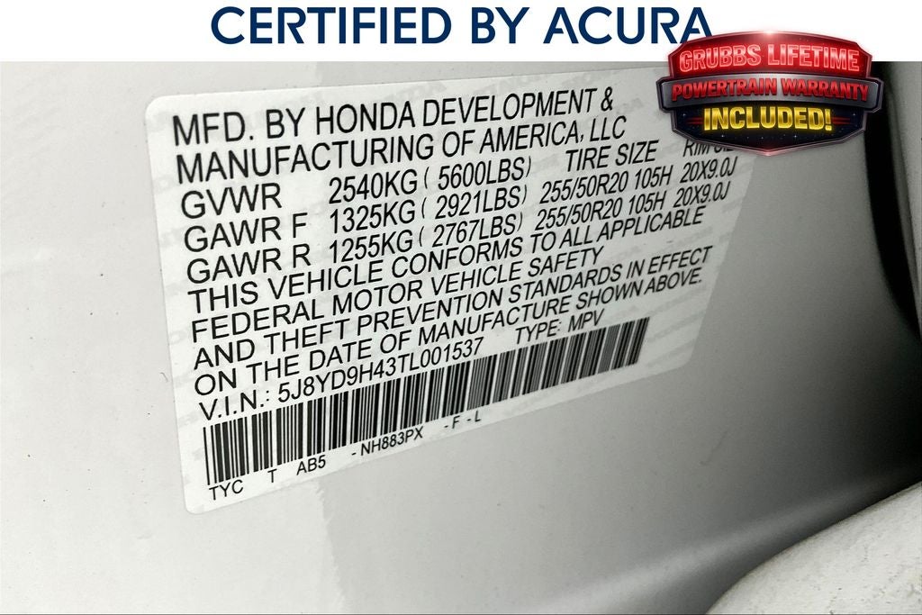 2026 Acura MDX Technology Package