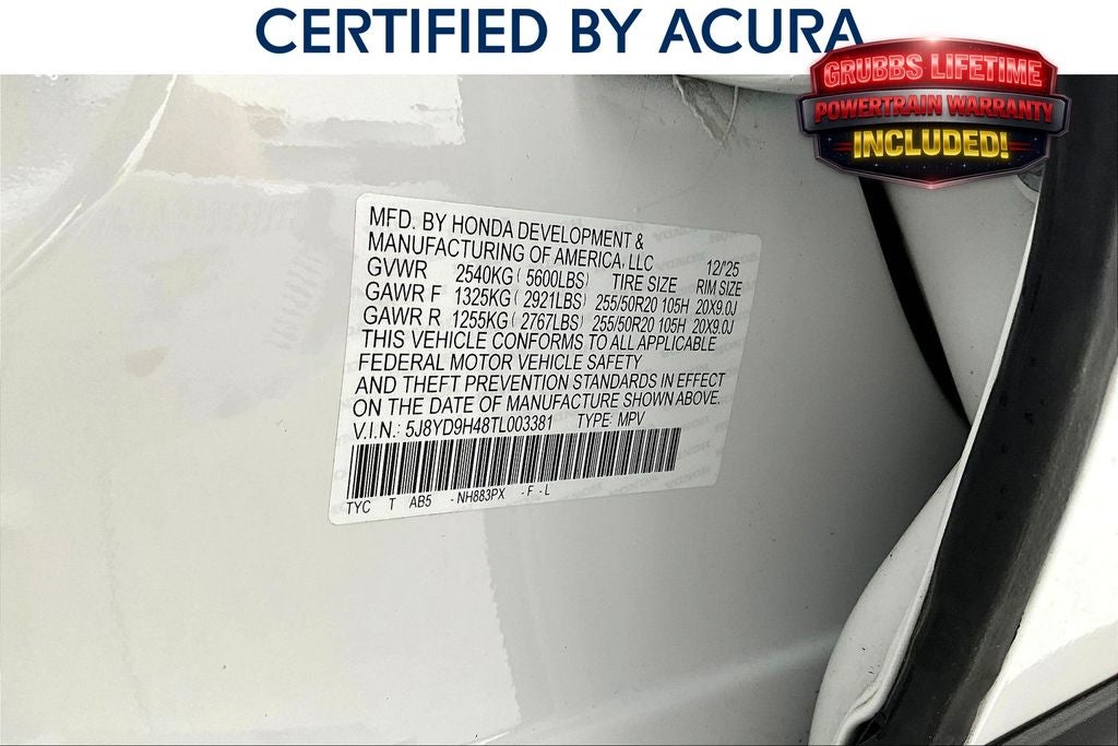2026 Acura MDX Technology Package