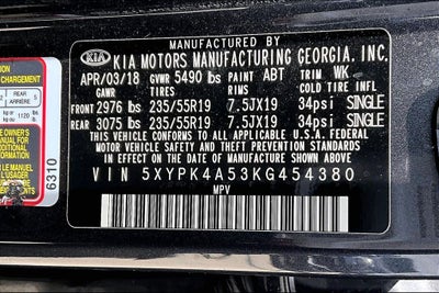 2019 Kia Sorento SX Limited