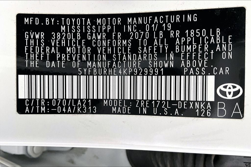 2019 Toyota Corolla XLE