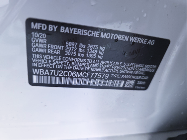 2021 BMW 7 Series 750i xDrive M Sport