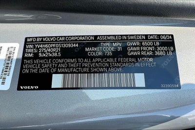 2025 Volvo XC90 Plug-In Hybrid T8 Ultra 7 Passenger