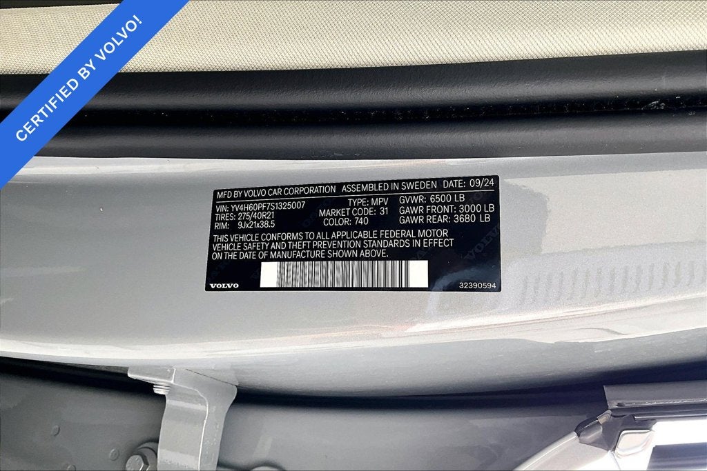 2025 Volvo XC90 Plug-In Hybrid T8 Ultra 7 Passenger